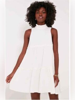 Tuckernuck Pomander Place White Lightweight Cotton Gauze Morgan Dress -Lg